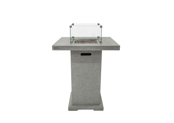 Elementi Montreal 34" Square Light Gray Concrete Liquid Propane Bar Table OFG221LG-LP
