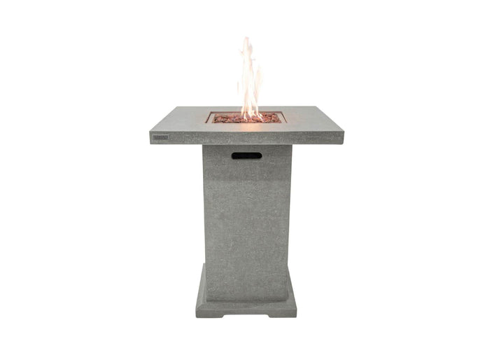 Elementi Montreal 34" Square Light Gray Concrete Liquid Propane Bar Table OFG221LG-LP