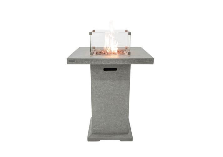 Elementi Montreal 34" Square Light Gray Concrete Liquid Propane Bar Table OFG221LG-LP