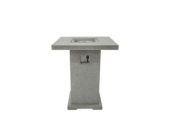 Elementi Montreal 34" Square Light Gray Concrete Liquid Propane Bar Table OFG221LG-LP