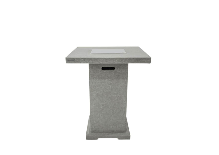 Elementi Montreal 34" Square Light Gray Concrete Liquid Propane Bar Table OFG221LG-LP