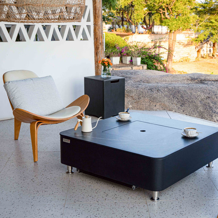 Elementi Plus 16" x 21" Square Bulgaria Black Concrete Tank Cover (ONB02-101BB)