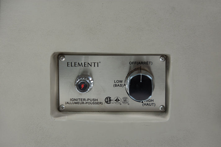 Elementi Plus Colosseo 41" Round Light Grey Concrete Natural Gas Fire Table OFG414LG-NG