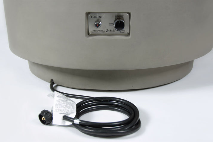 Elementi Plus Colosseo 41" Round Light Grey Concrete Natural Gas Fire Table OFG414LG-NG