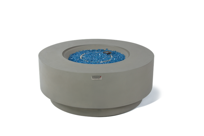 Elementi Plus Colosseo 41" Round Light Grey Concrete Natural Gas Fire Table OFG414LG-NG