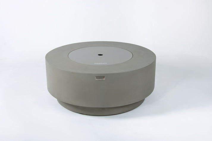 Elementi Plus Colosseo 41" Round Light Grey Concrete Natural Gas Fire Table OFG414LG-NG