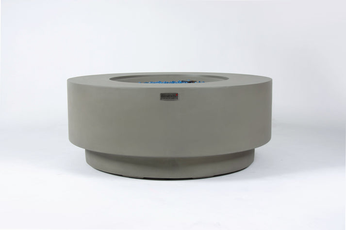 Elementi Plus Colosseo 41" Round Light Grey Concrete Natural Gas Fire Table OFG414LG-NG