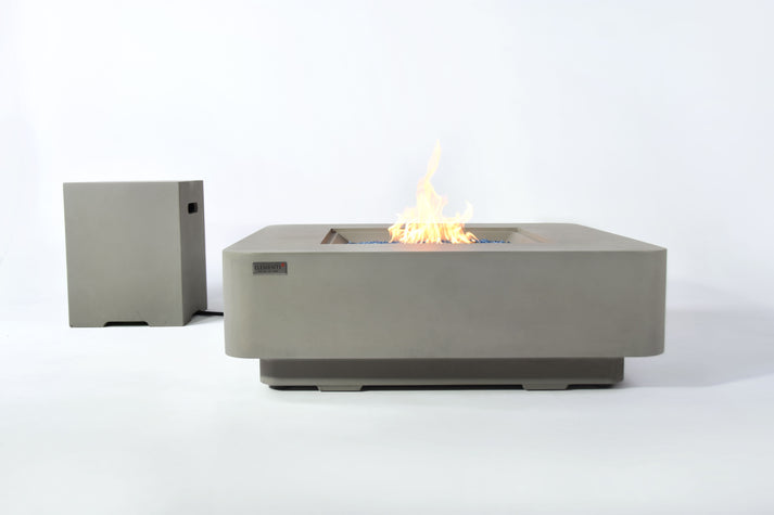 Elementi Plus Lucerne 42" Square Light Grey Concrete Natural Gas Fire Table OFG419LG-NG