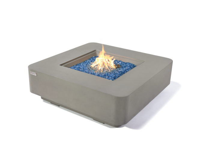 Elementi Plus Lucerne 42" Square Light Grey Concrete Natural Gas Fire Table OFG419LG-NG