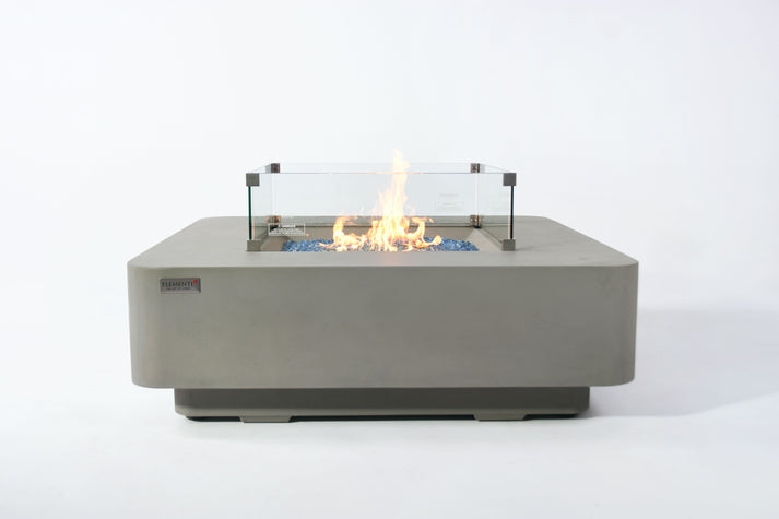 Elementi Plus Lucerne 42" Square Light Grey Concrete Natural Gas Fire Table OFG419LG-NG