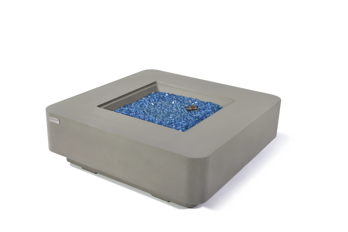 Elementi Plus Lucerne 42" Square Light Grey Concrete Natural Gas Fire Table OFG419LG-NG