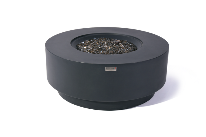 Elementi Plus Colosseo 41" Round Light Grey Concrete Natural Gas Fire Table OFG414LG-NG