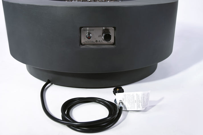 Elementi Plus Colosseo 41" Round Light Grey Concrete Natural Gas Fire Table OFG414LG-NG