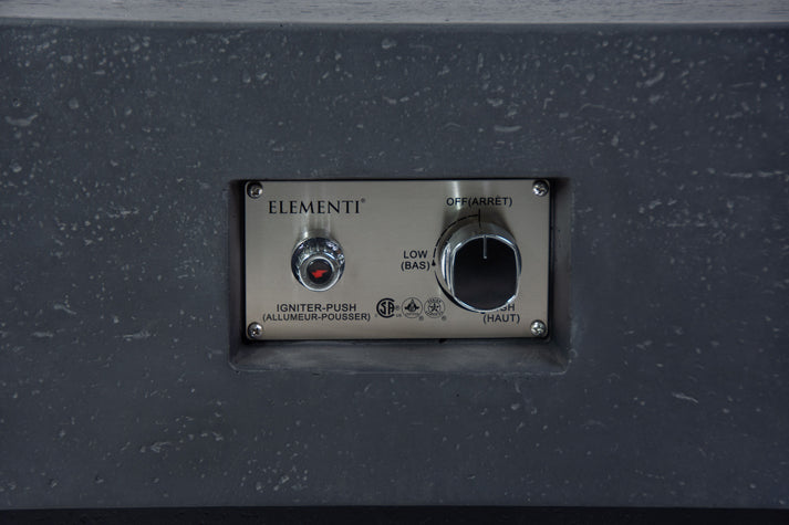 Elementi Plus Riviera 32" Rectangle Light Grey Concrete Natural Gas Fire Table OFG415LG-NG