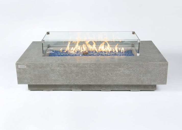 Elementi Plus Riviera 32" Rectangle Light Grey Concrete Natural Gas Fire Table OFG415LG-NG