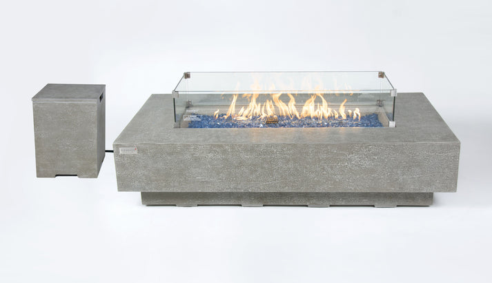 Elementi Plus Riviera 32" Rectangle Light Grey Concrete Natural Gas Fire Table OFG415LG-NG