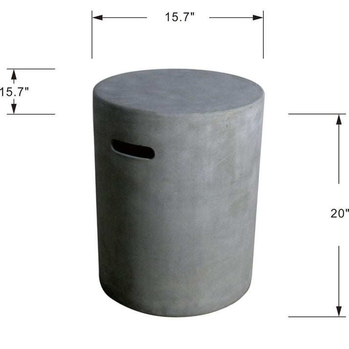 Elementi 16" Round Light Gray Concrete Liquid Propane Tank Cover ONB01-102