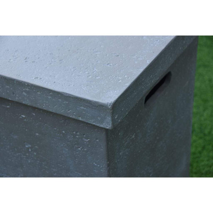 Elementi 18" Square Light Gray Concrete Liquid Propane Tank Cover with Top Removable (ONB01-105)