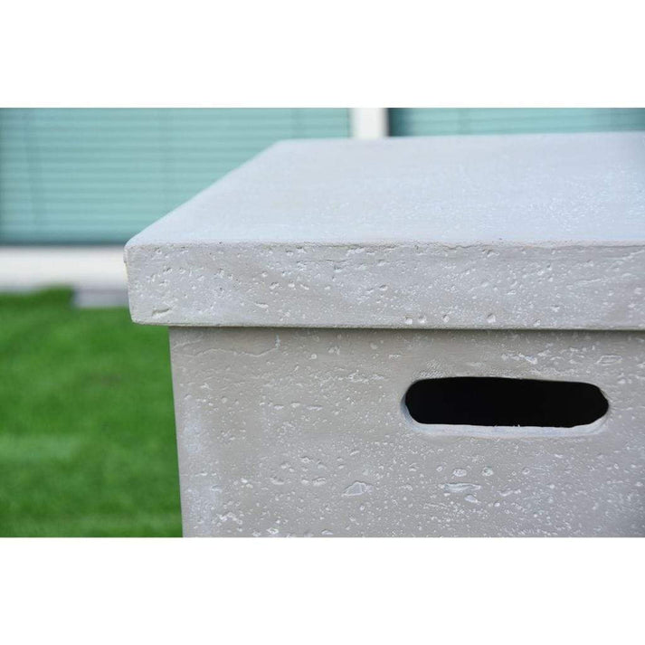 Elementi 18" Square Light Gray Concrete Liquid Propane Tank Cover with Top Removable (ONB01-105)