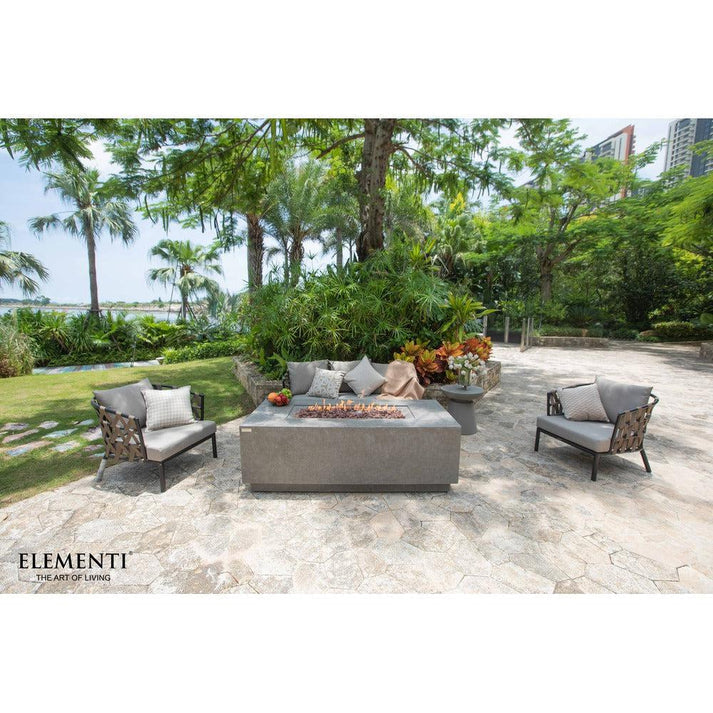 Elementi Andes 32" Rectangle Light Grey Concrete Propane Fire Table OFG309LG-LP