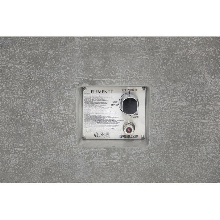 Elementi Andes 32" Rectangle Light Grey Concrete Propane Fire Table OFG309LG-LP
