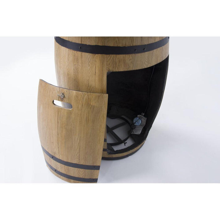 Elementi Lafite 48" Round Redwood Concrete Propane Barrel Fire Table OFG225RWLP