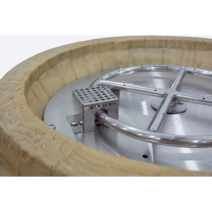 Elementi Lafite 48" Round Redwood Concrete Propane Barrel Fire Table OFG225RWLP