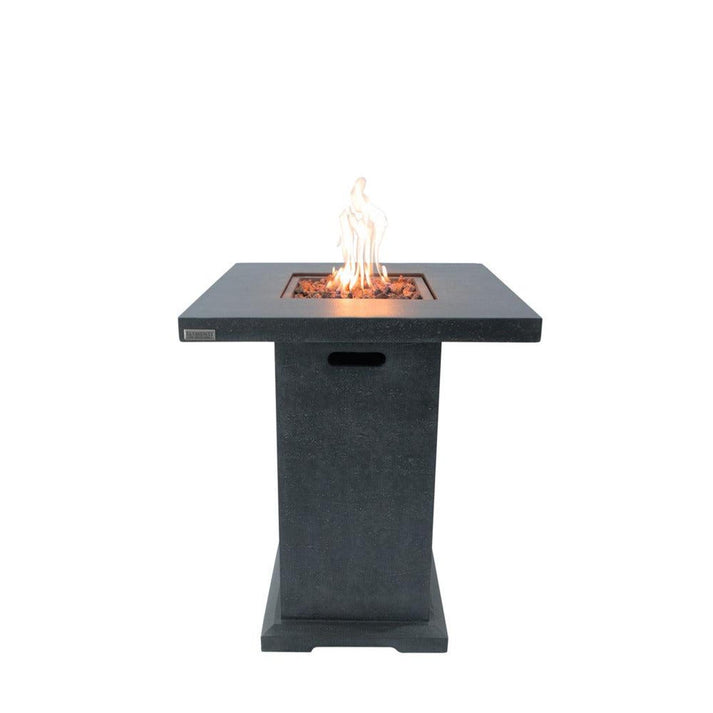 Elementi Montreal 34" Square Light Gray Concrete Liquid Propane Bar Table OFG221LG-LP