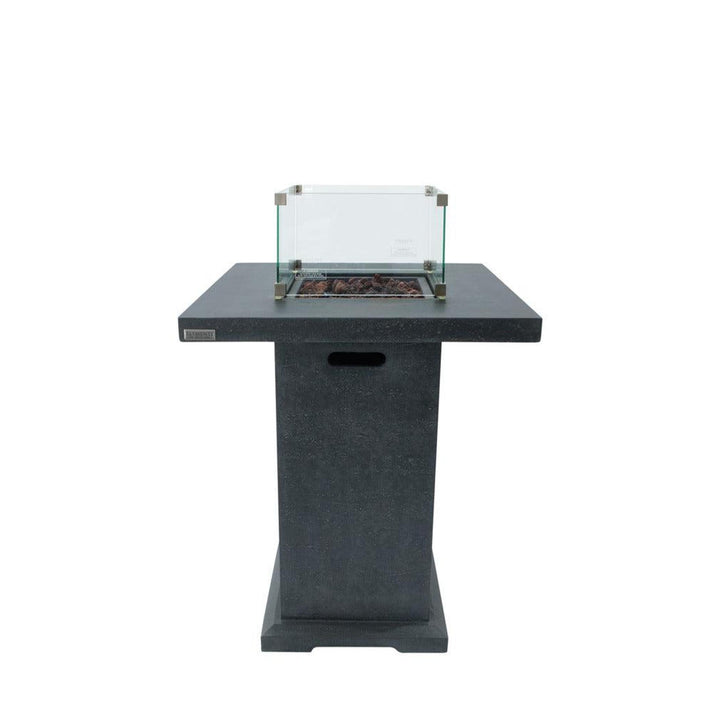 Elementi Montreal 34" Square Light Gray Concrete Liquid Propane Bar Table OFG221LG-LP