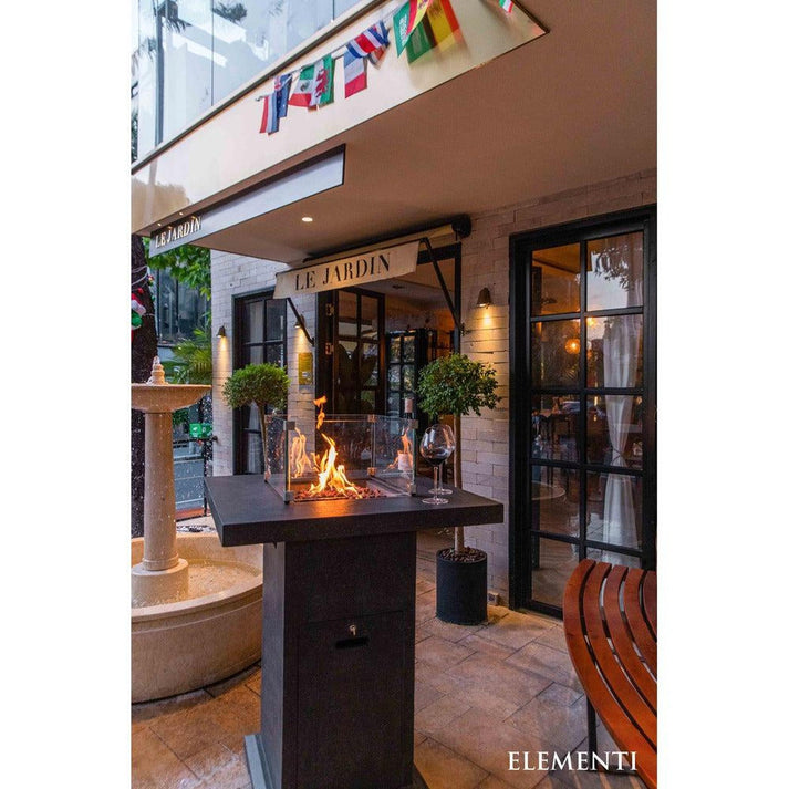 Elementi Montreal 34" Square Light Gray Concrete Liquid Propane Bar Table OFG221LG-LP