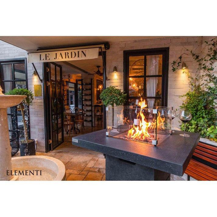 Elementi Montreal 34" Square Light Gray Concrete Liquid Propane Bar Table OFG221LG-LP