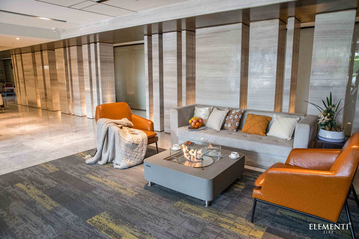 Elementi Perth 40" Square Space Gray Concrete Ethanol Fire Table ECG02SG