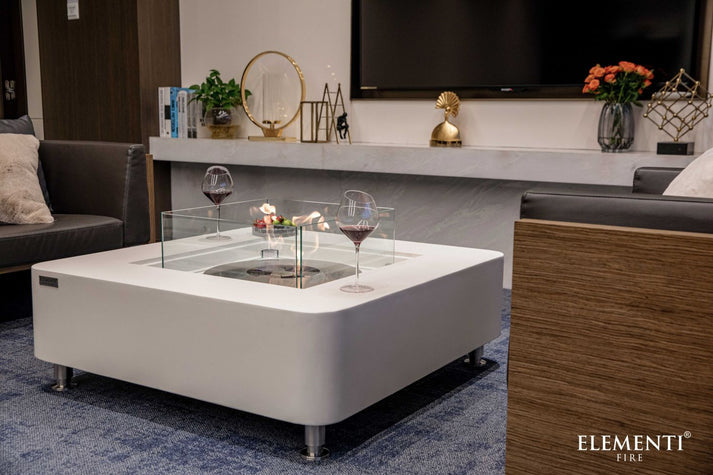 Elementi Perth 40" Square Space Gray Concrete Ethanol Fire Table ECG02SG