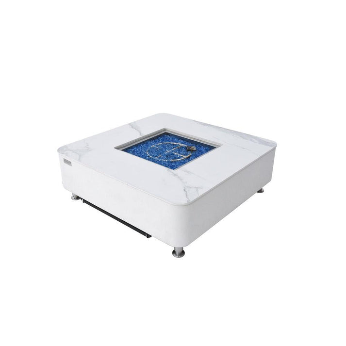 Elementi Plus Copenhagen 42" Bulgaria Black Marble Porcelain Natural Gas Fire Table OFP101BB-NG