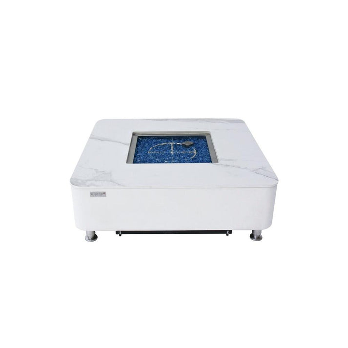 Elementi Plus Copenhagen 42" Bulgaria Black Marble Porcelain Natural Gas Fire Table OFP101BB-NG