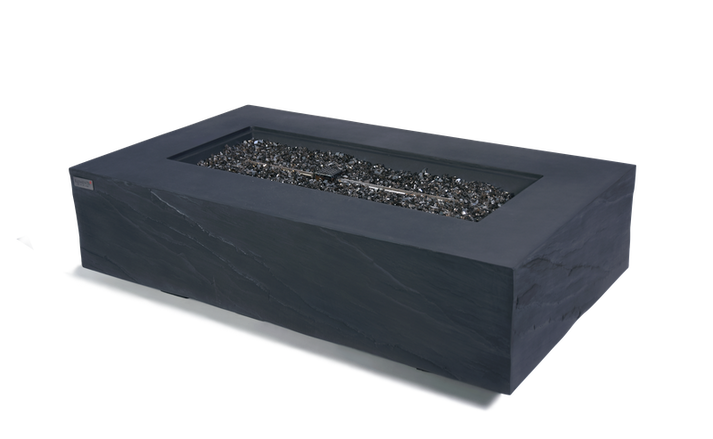 Elementi Plus Meteora 32" Rectangle Space Grey Concrete Natural Gas Sandstone Fire Table OFG410SG-LP