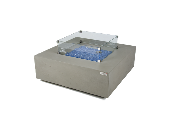 Elementi Plus Capertee 40" Square Space Grey Concrete Natural Gas Fire Table OFG411SG-NG