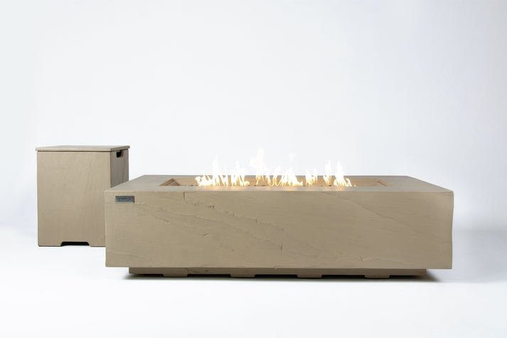 Elementi Plus Meteora 32" Rectangle Space Grey Concrete Natural Gas Sandstone Fire Table OFG410SG-LP