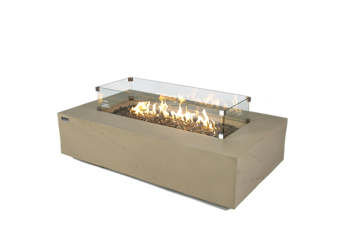 Elementi Plus Meteora 32" Rectangle Space Grey Concrete Natural Gas Sandstone Fire Table OFG410SG-LP