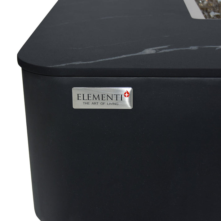 Elementi Plus Copenhagen 42" Bulgaria Black Marble Porcelain Natural Gas Fire Table OFP101BB-NG