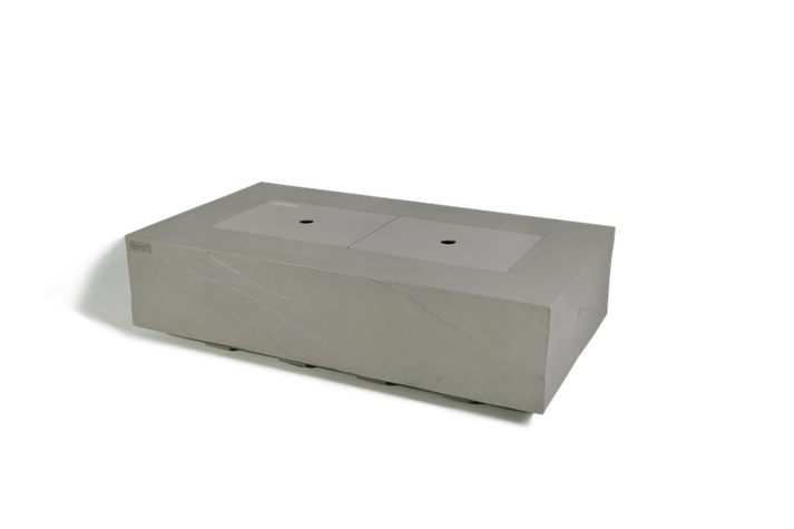 Elementi Plus Meteora 32" Rectangle Space Grey Concrete Natural Gas Sandstone Fire Table OFG410SG-LP