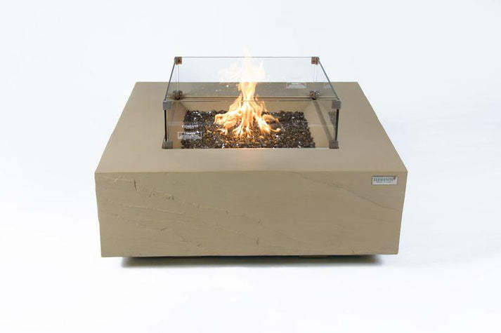 Elementi Plus Capertee 40" Square Space Grey Concrete Natural Gas Fire Table OFG411SG-NG
