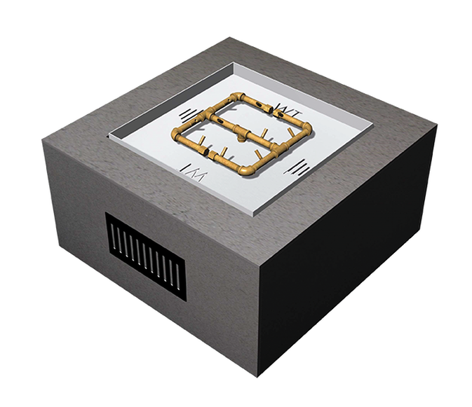 Warming Trends Square Ready to Finish Fire Pit with Warming Trends Crossfire Burner FS-36