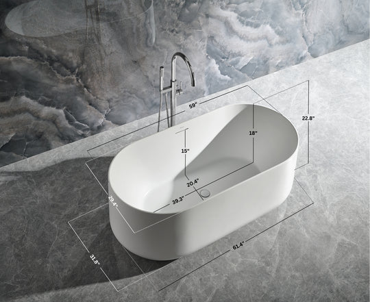 Ancerre Designs Cossue 61" Freestanding Acrylic Bathtub In White