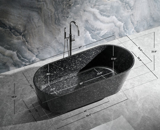 Ancerre Designs Cesistere 67 Freestanding Forged Carbon Fiber Bathtub