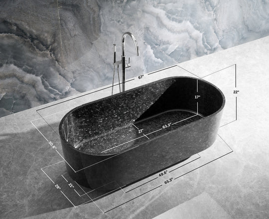 Ancerre Designs Odessa 67" Freestanding Forged Carbon Fiber Bathtub