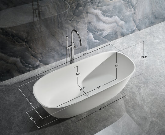 Ancerre Designs Fiore 67" W X 29.5" D Fiore Freestanding Solid Surface Bathtub