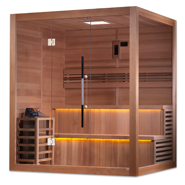 Golden Designs "Kuusamo Edition" 6 Person Traditional Steam Sauna (GDI-7206-01) - Canadian Red Cedar Interior