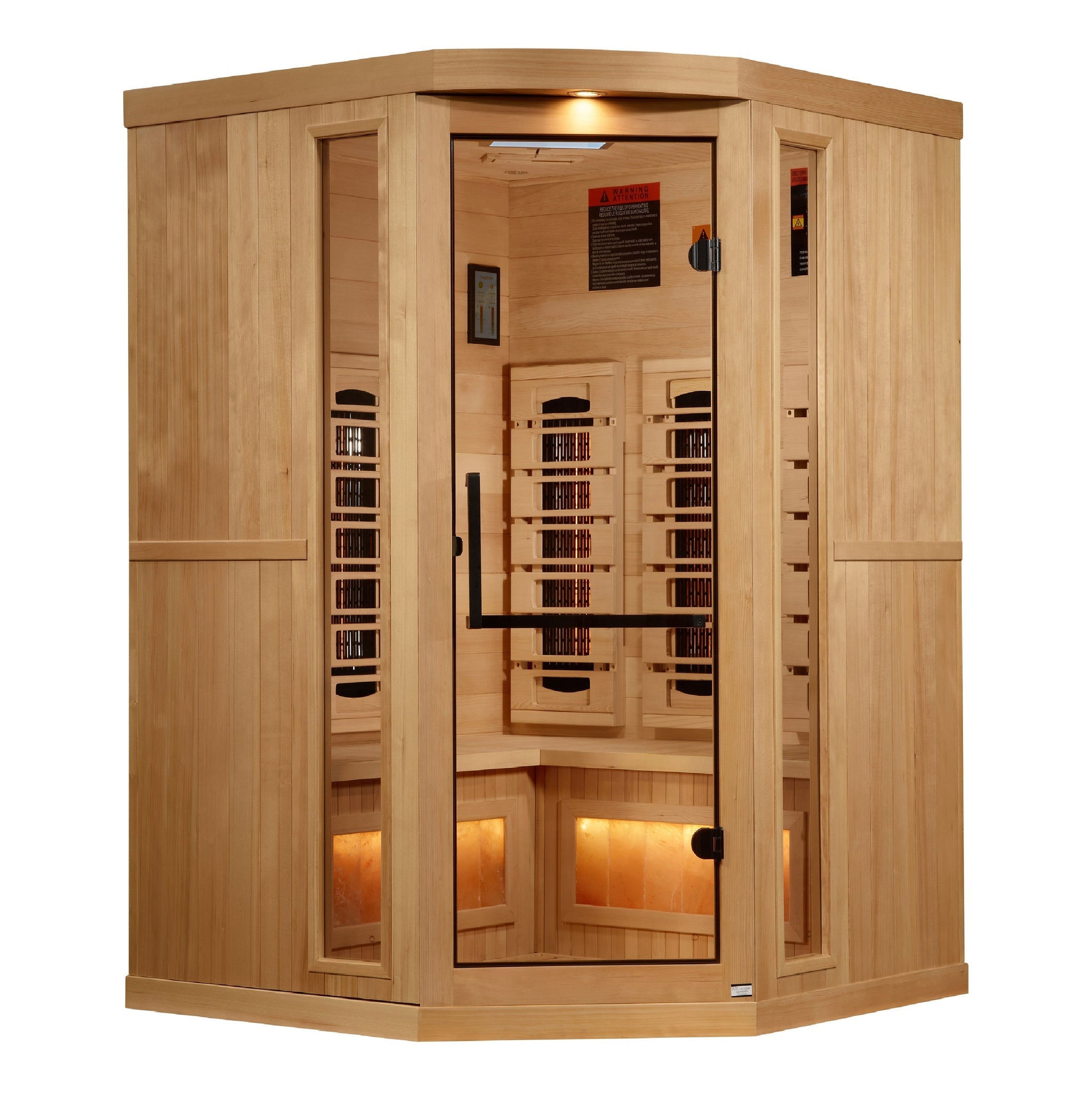 Golden Designs 3-Person Full Spectrum Infrared Sauna with Himalayan Salt Bar (Corner Unit)  GDI-8035-03