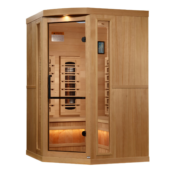 Golden Designs 3-Person Full Spectrum Infrared Sauna with Himalayan Salt Bar (Corner Unit)  GDI-8035-03